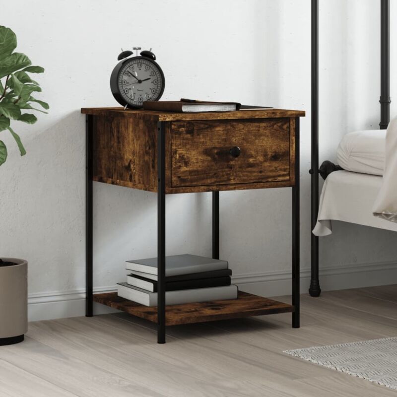 foto del prodotto comodino rovere fumo 44x45x58 cm in legno multistrato - vidaxl
