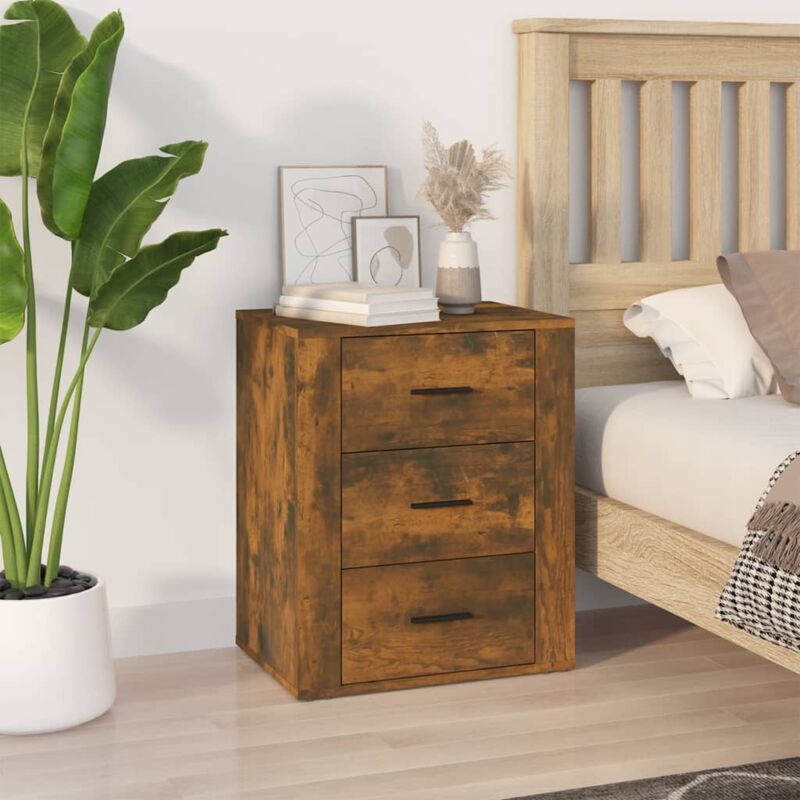 foto del prodotto comodino rovere fumo 50x36x60 cm legno multistrato vidaxl