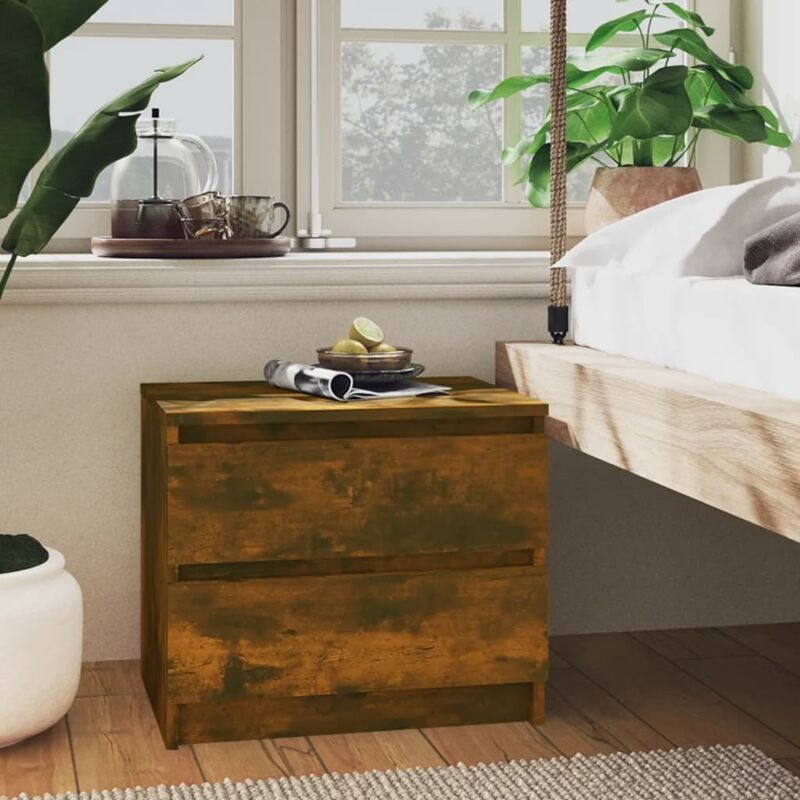 foto del prodotto comodino rovere fumo 50x39x43,5 cm in legno multistrato vidaxl