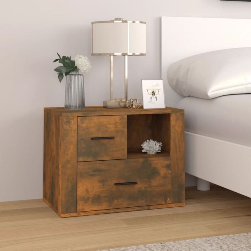 foto del prodotto comodino rovere fumo 60x36x45 cm legno multistrato vidaxl