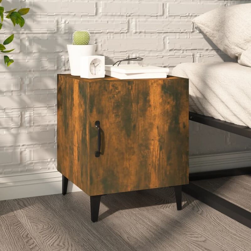 foto del prodotto comodino rovere fumo in legno multistrato vidaxl