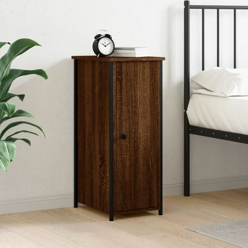 foto del prodotto comodino rovere marrone 32x42x80 cm in legno multistrato vidaxl