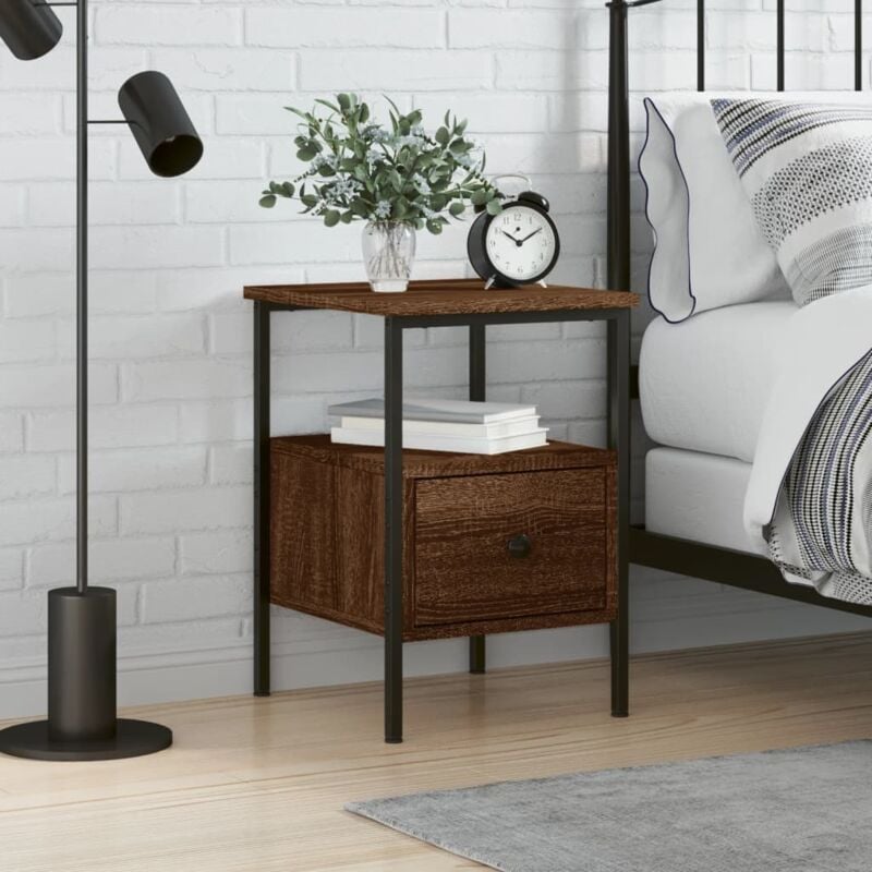 foto del prodotto comodino rovere marrone 34x35,5x50 cm in legno multistrato vidaxl