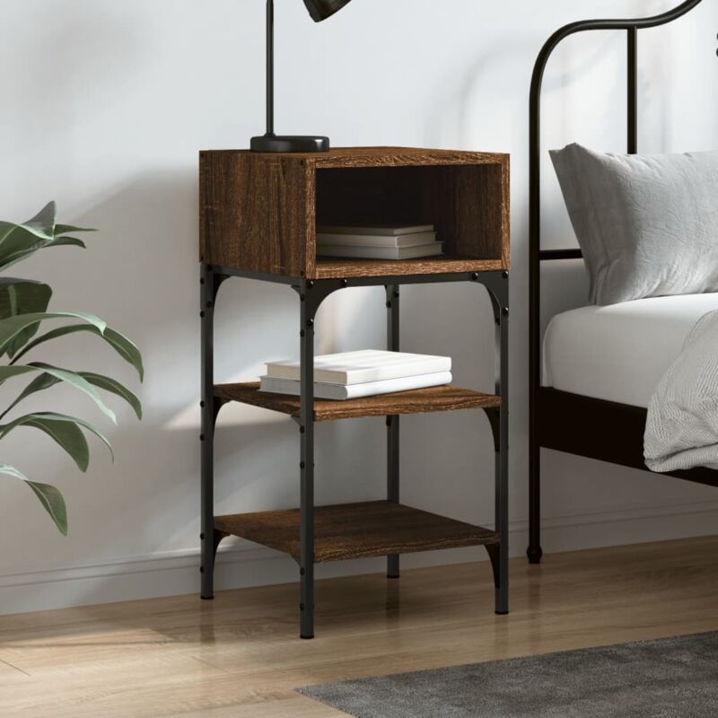 foto del prodotto comodino rovere marrone 35x34,5x70 cm in legno multistrato vidaxl
