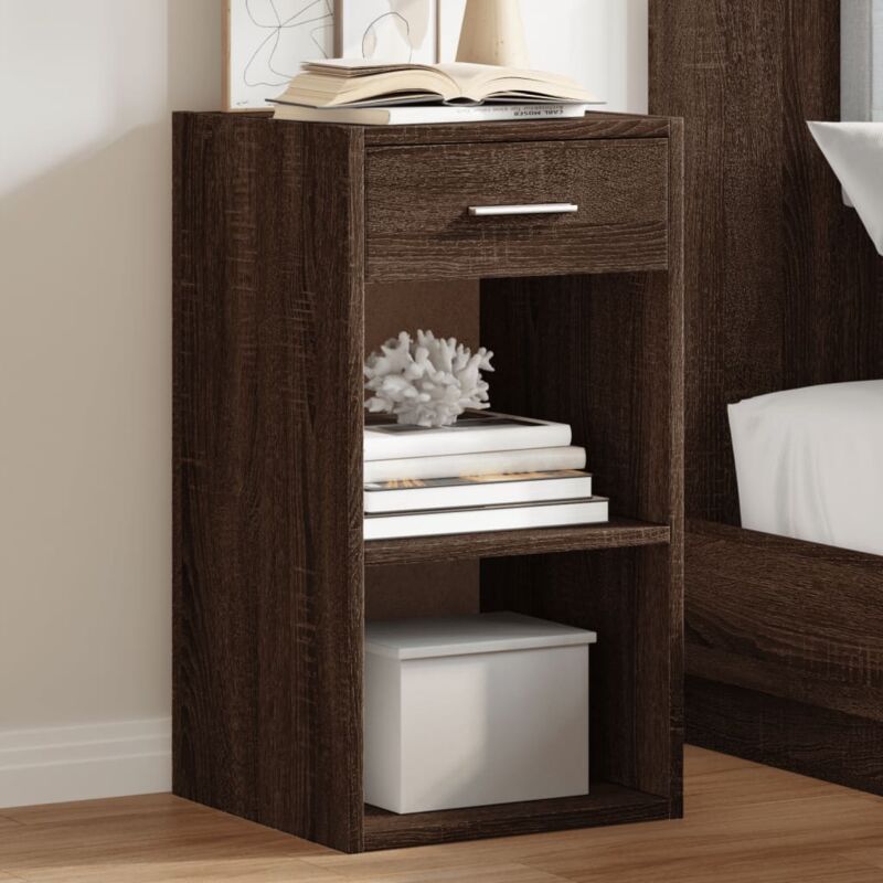 foto del prodotto comodino rovere marrone 35x34x65 cm in legno multistrato vidaxl