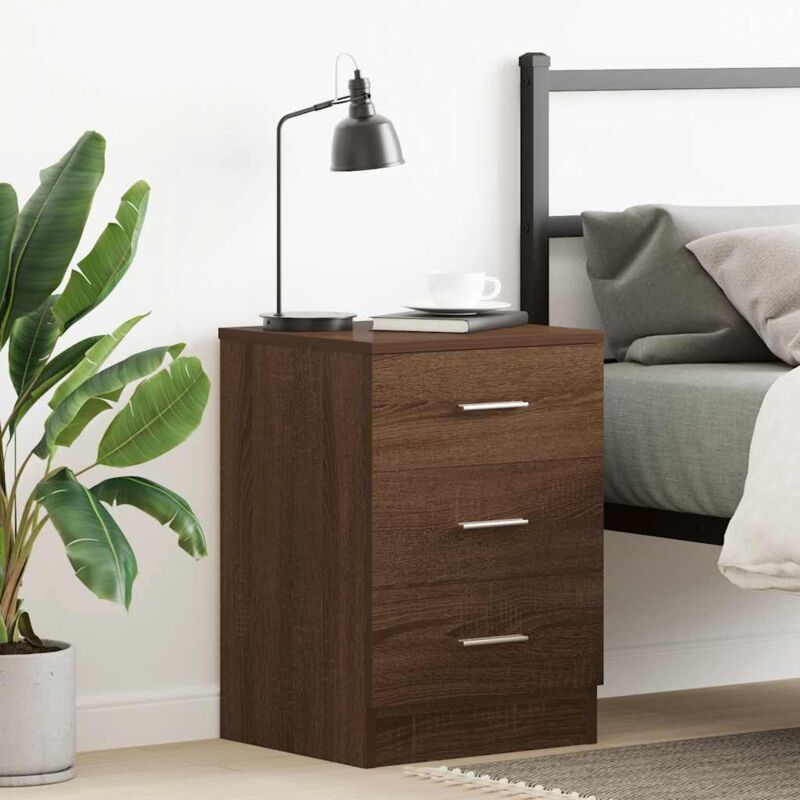 foto del prodotto comodino rovere marrone 38x35x56 cm in legno multistrato vidaxl