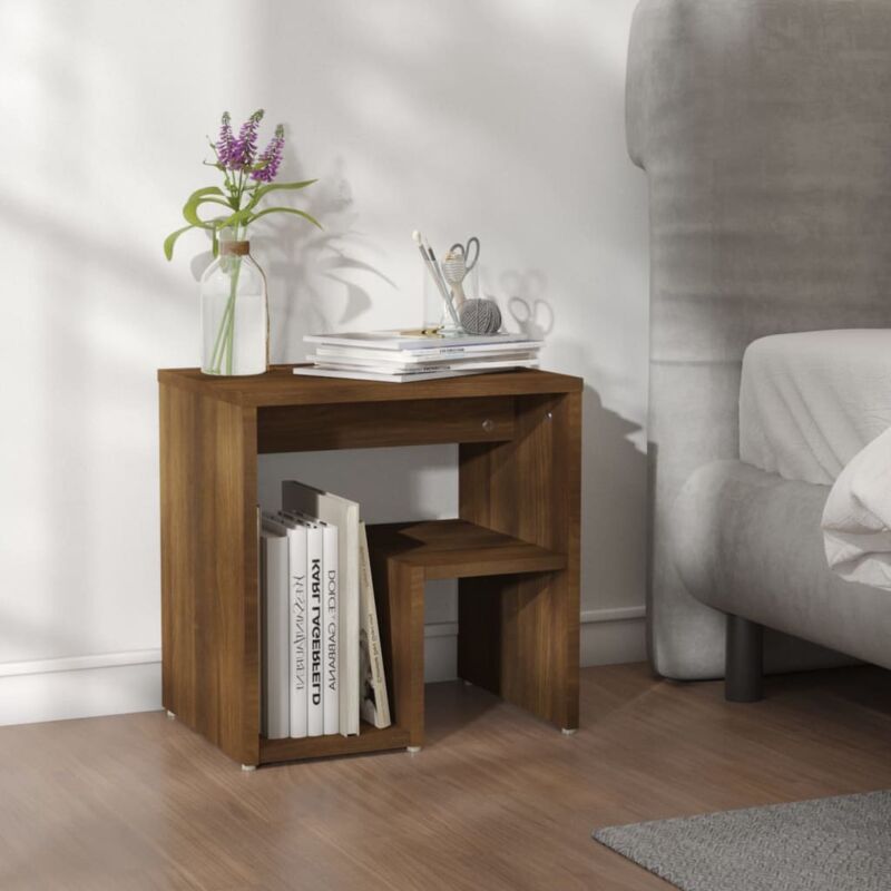foto del prodotto comodino rovere marrone 40x30x40 cm in legno multistrato vidaxl