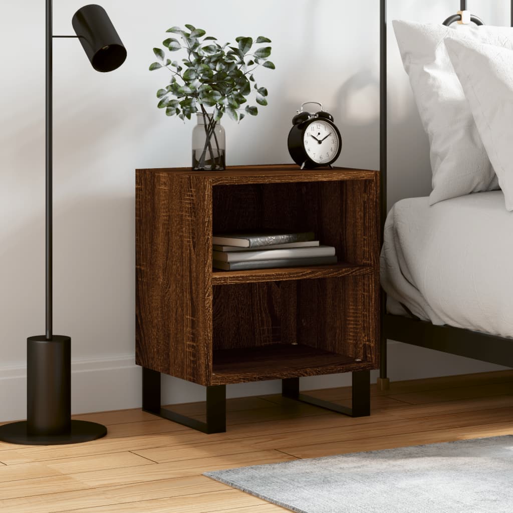 foto del prodotto comodino rovere marrone 40x30x50 cm in legno multistratocod mxl 105381