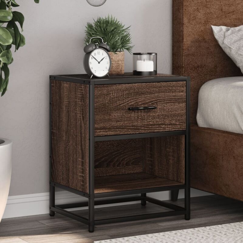 foto del prodotto comodino rovere marrone 40x31x50 cm in truciolato vidaxl