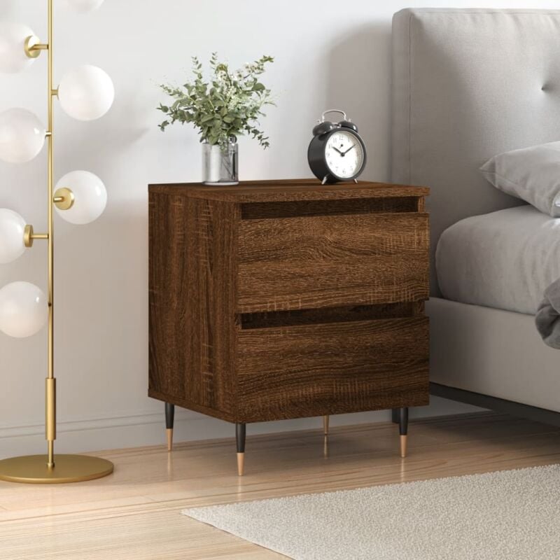 foto del prodotto comodino rovere marrone 40x35x50 cm in legno multistrato vidaxl