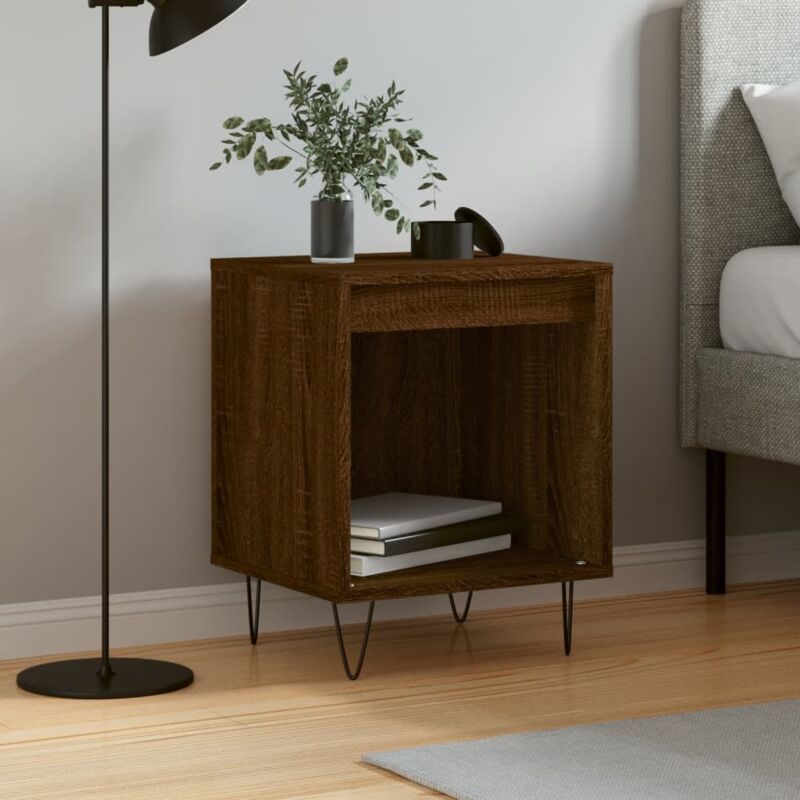 foto del prodotto comodino rovere marrone 40x35x50 cm in legno multistrato vidaxl