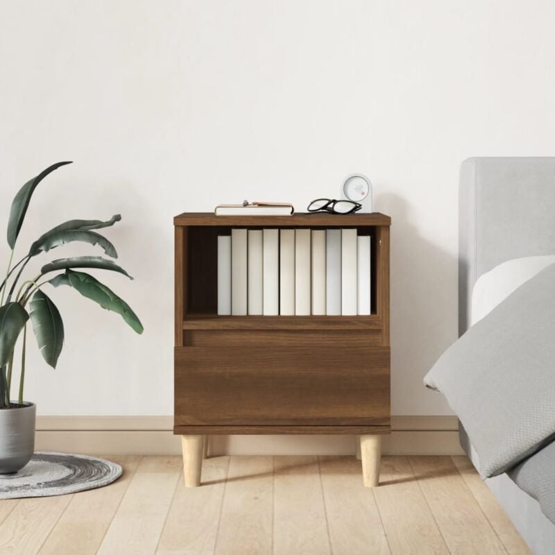 foto del prodotto comodino rovere marrone 40x35x50 cm vidaxl