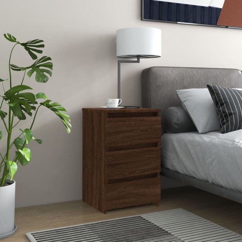 foto del prodotto comodino rovere marrone 40x35x62,5 cm in legno multistrato vidaxl