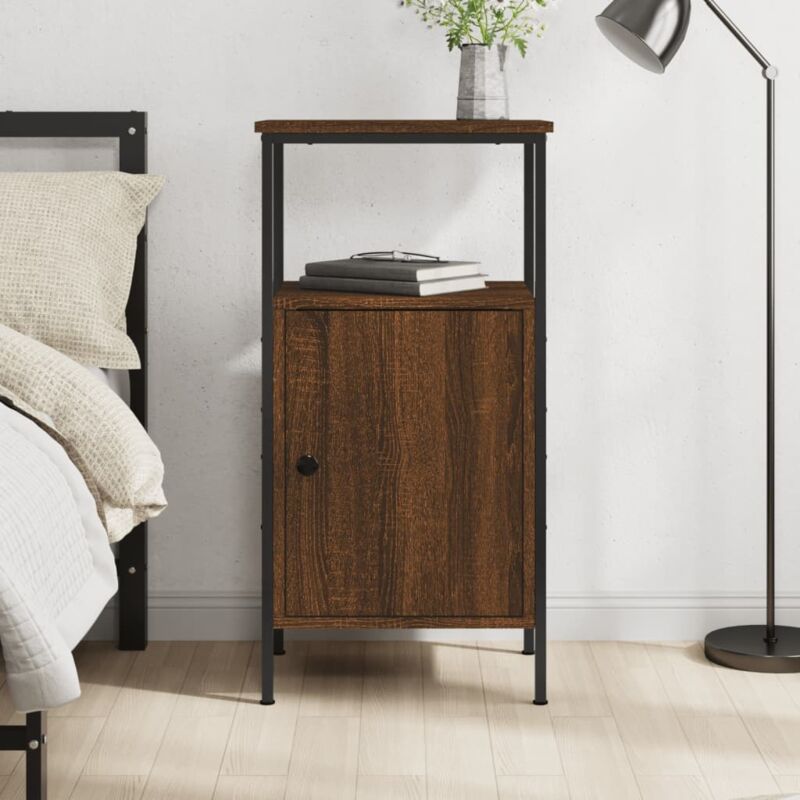 foto del prodotto comodino rovere marrone 41x31x80 cm in legno multistrato vidaxl