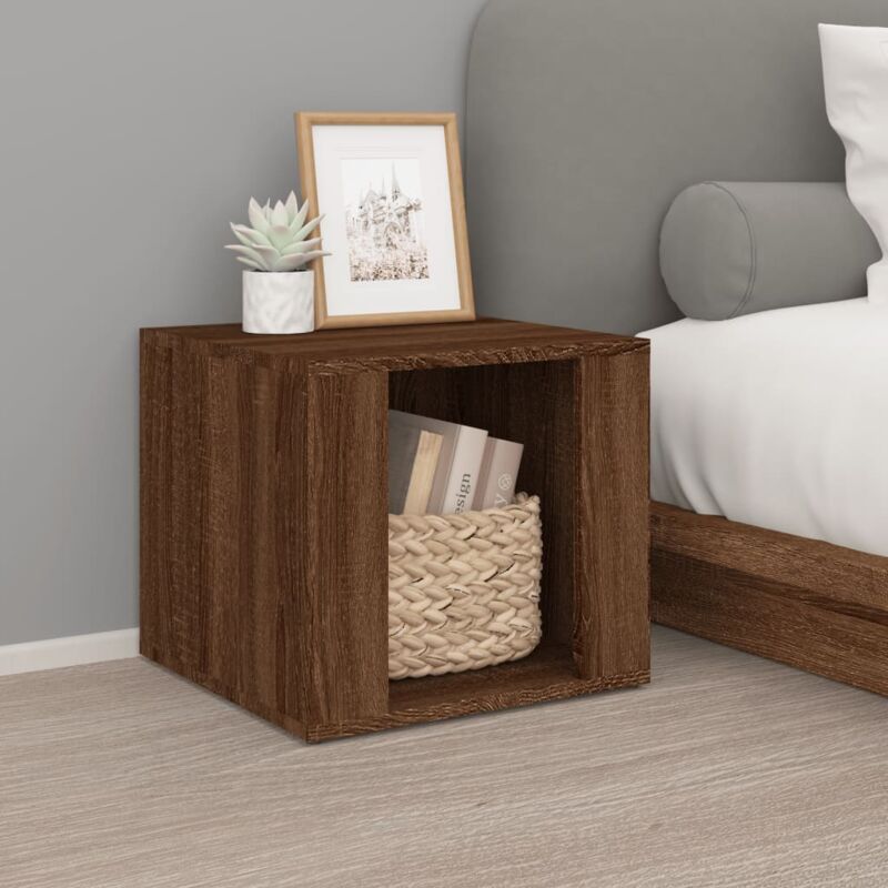 foto del prodotto comodino rovere marrone 41x40x36 cm in legno multistrato vidaxl