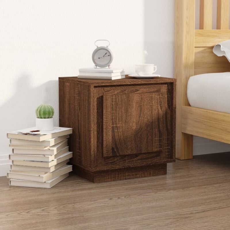 foto del prodotto comodino rovere marrone 44x35x45 cm in legno multistrato vidaxl