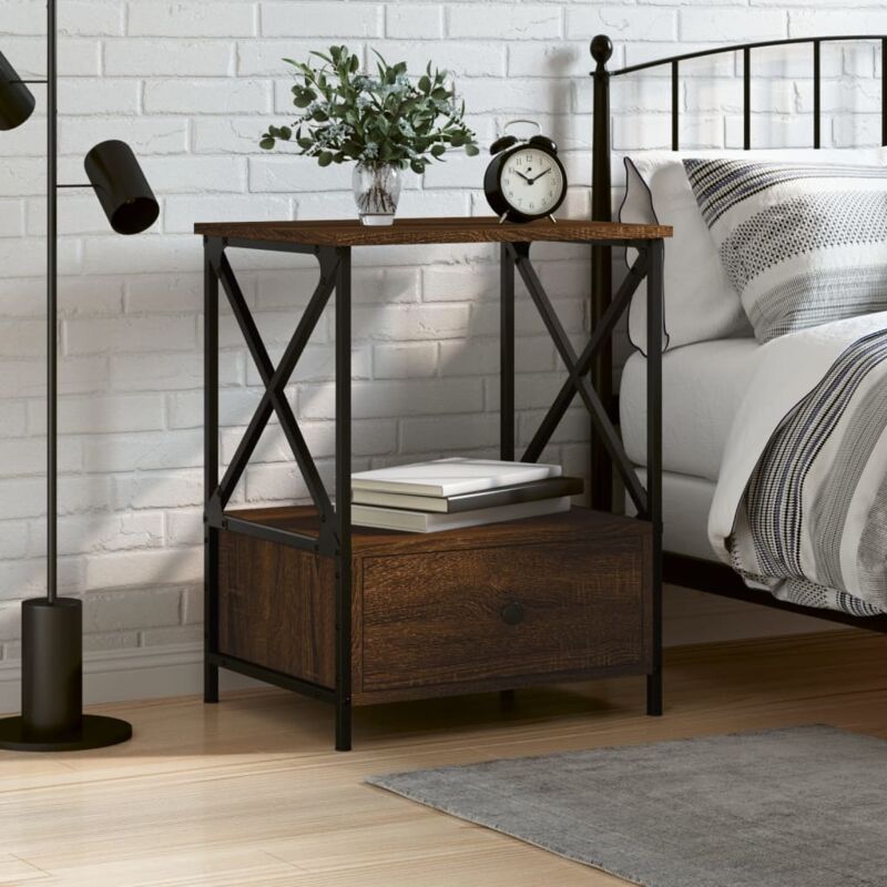 foto del prodotto comodino rovere marrone 50x41x65 cm in legno multistrato vidaxl