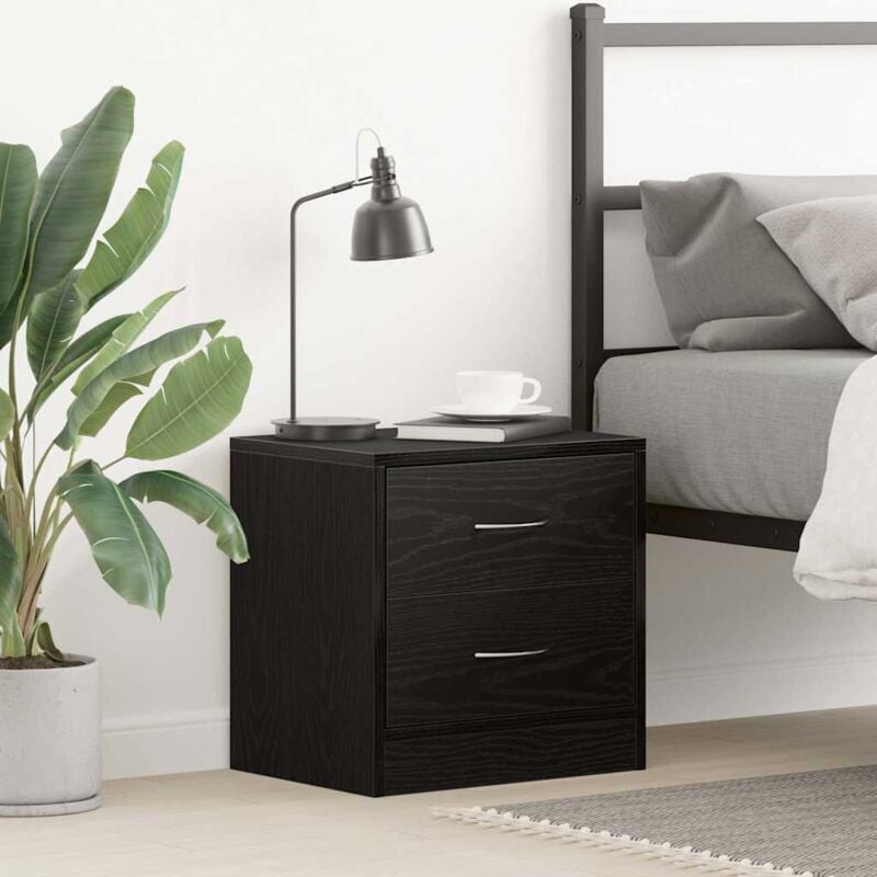 foto del prodotto comodino rovere nero 40x30x40 cm in legno multistrato vidaxl