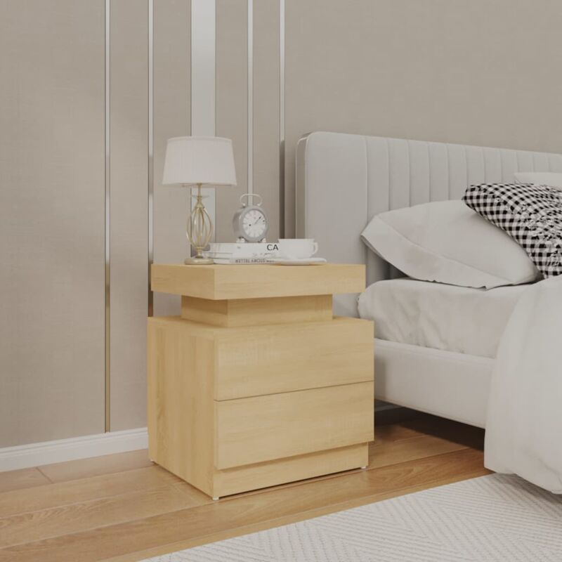 foto del prodotto comodino rovere sonoma 45x35x52 cm in legno multistrato vidaxl
