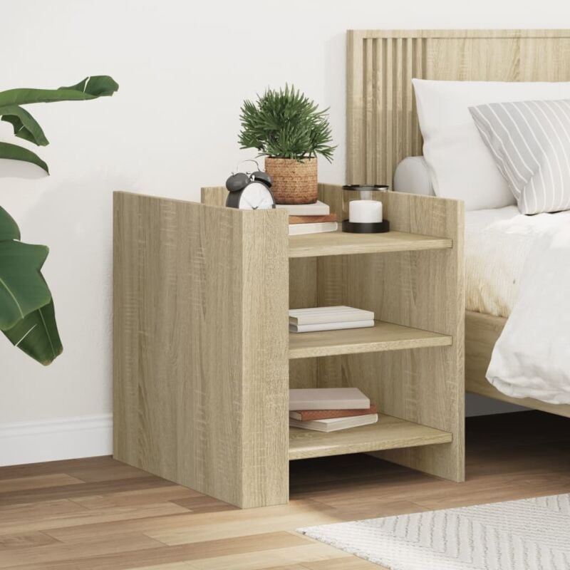 foto del prodotto comodino rovere sonoma 45x50x50 cm in legno multistrato vidaxl