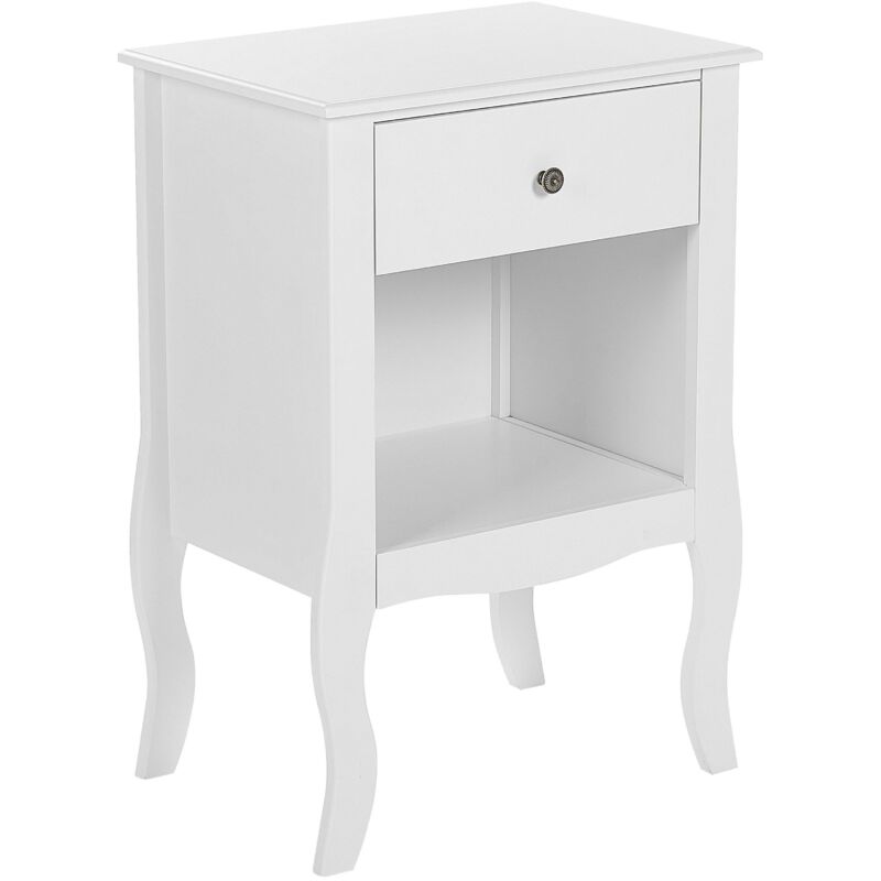 foto del prodotto comodino scandinavo camera da letto in mdf bianco 1 cassetto lane
