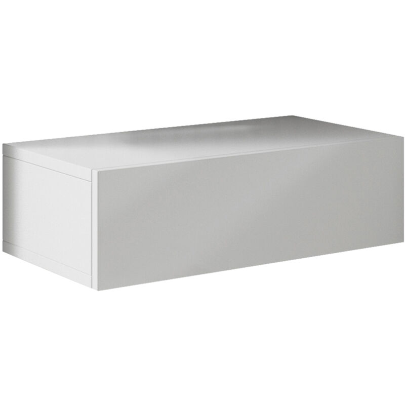 foto del prodotto comodino sospeso 1 cassetto cassetiera tavolino camera da letto mobile design moderno 46x15x35cm modello europa nero finitura lucida