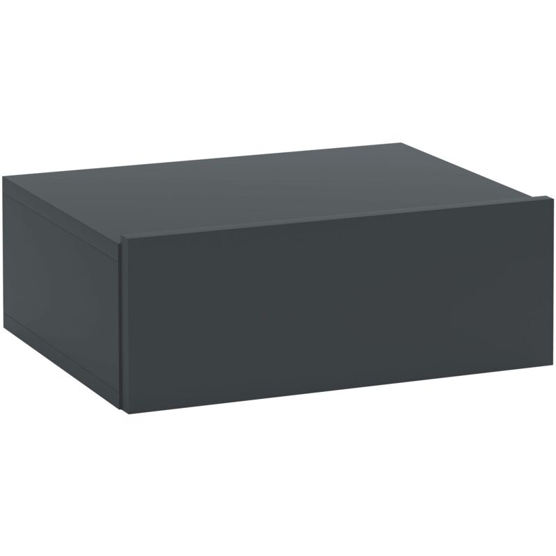 foto del prodotto comodino sospeso moderno 40x30x15 cm con cassetto in legno nero