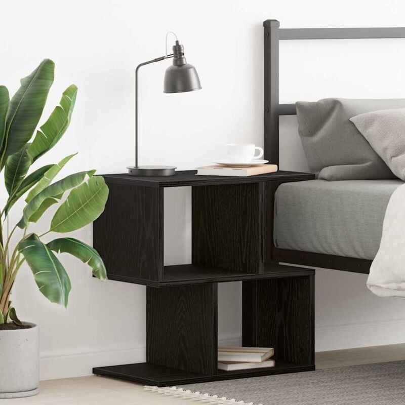 foto del prodotto comodino vidaxl nero rovere 50x30x51,5 cm legno ingegnerizzato