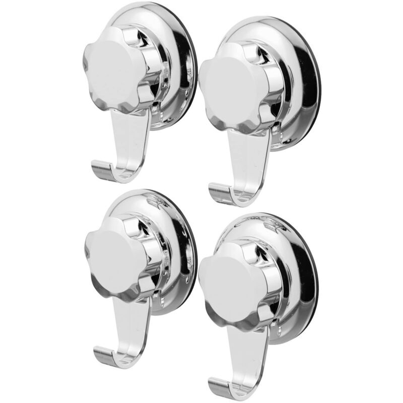 foto del prodotto compactor bath ran7816 set di 4 grandi ganci, 7.1 x 4 x 8.7 cm, materiale tpu and abs, argento cromato, 4 unit 