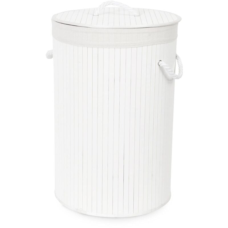 foto del prodotto compactor free cesto per bucato 40x60 cm, bamb bianco ran9107