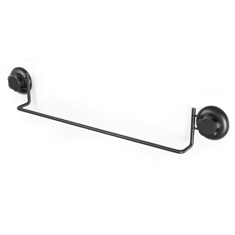 foto del prodotto compactor portasciugamani a parete bestlock, montaggio a ventosa, supporta fino a 12 kg, 60,6 x 6,5 x h,9 cm, nero, ran9784