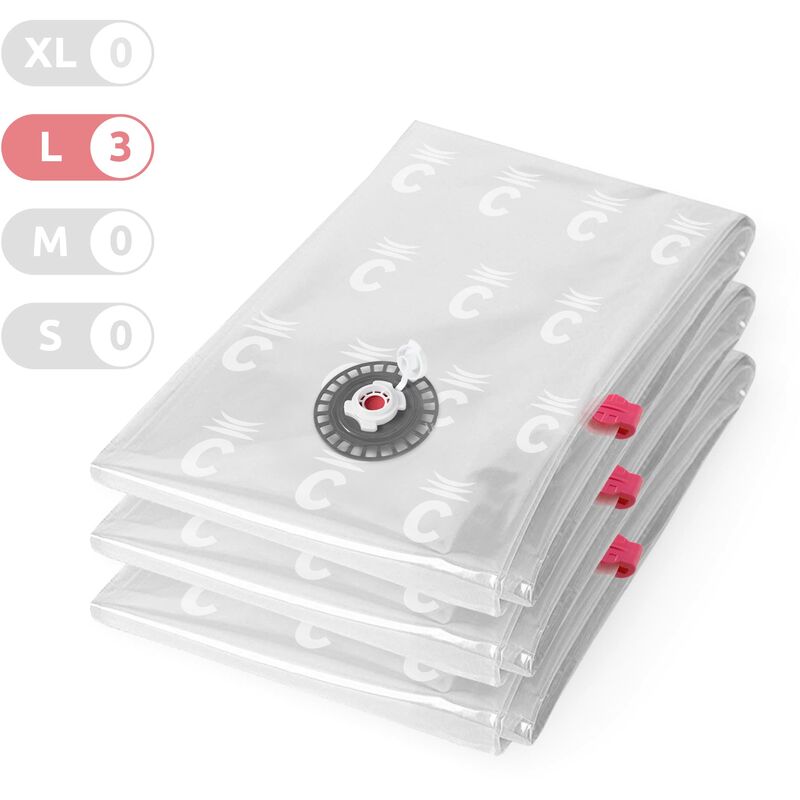 foto del prodotto compactor set di 3 sacchetti di compressione sottovuoto aspispace misura l 80x100 cm 