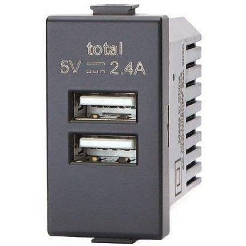 foto del prodotto compatibile matix 230volt 2.4a nero presa usb doppia