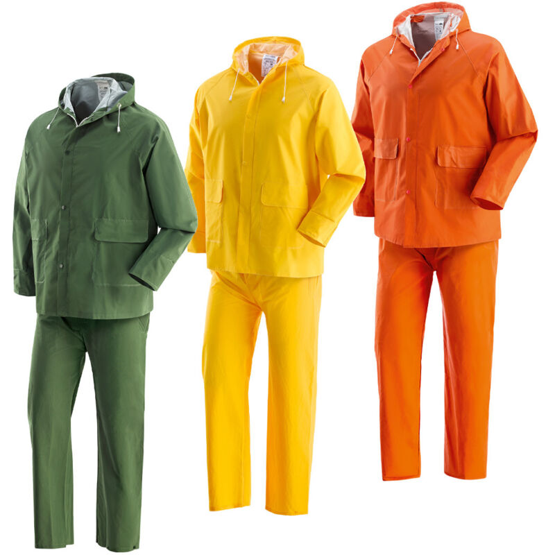 foto del prodotto completo antipioggia in pvc neri pluvio l giallo