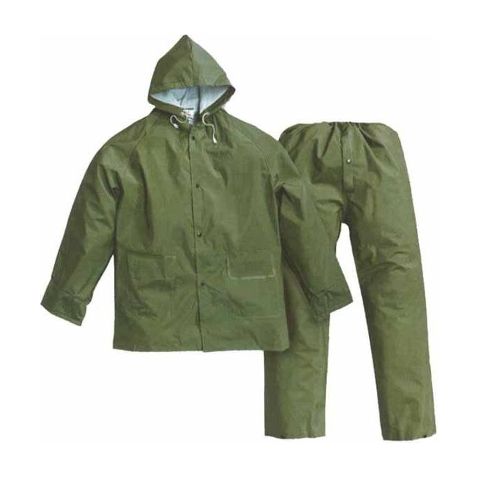 foto del prodotto completo impermeabile xtrem giacca e pantaloni in pvc colore verde taglia xxl