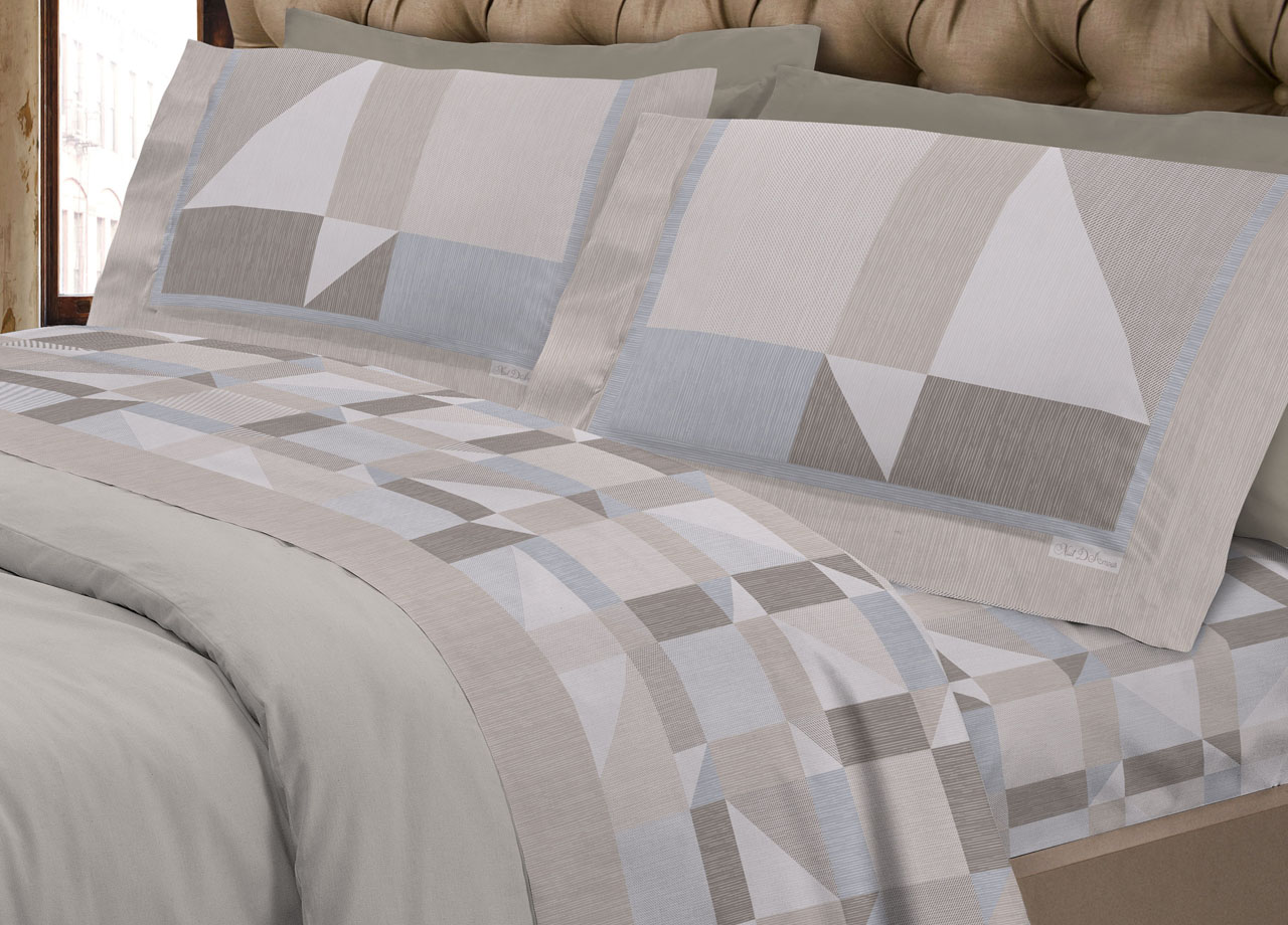 foto del prodotto completo lenzuola flanella linea supereuropa 100 cotone disegno atene 7879 piazza e mezza beige