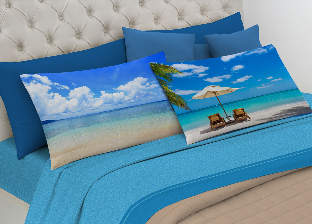 foto del prodotto completo lenzuola in 100 cotone linea digitale spin-off disegno orizzonte