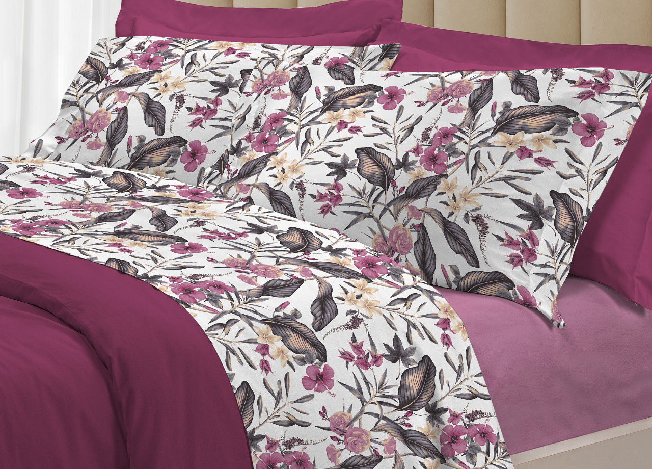 foto del prodotto completo lenzuola letto 100 cotone italy 3027 disegno elena vintage piazza e mezza rosa