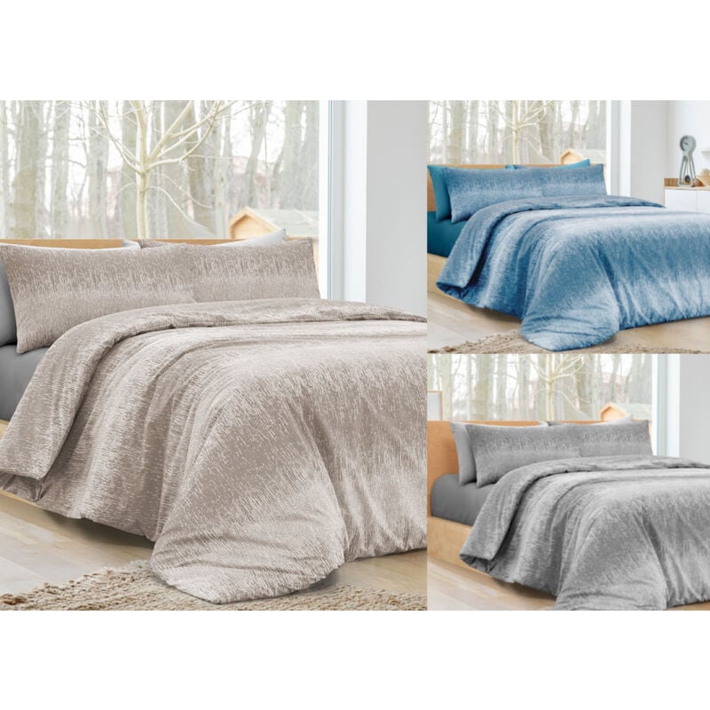 foto del prodotto completo lenzuola letto 100 cotone made in italy disegno drops, misurasingolocoloreottanio