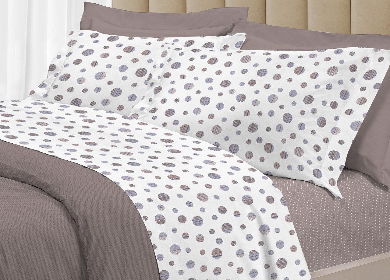foto del prodotto completo lenzuola letto 100 cotone made italy 3027 disegno dandy singolo beige
