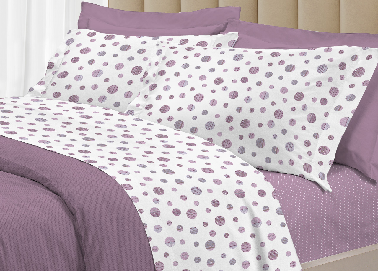 foto del prodotto completo lenzuola letto 100 cotone made italy 3027 disegno dandy singolo rosa