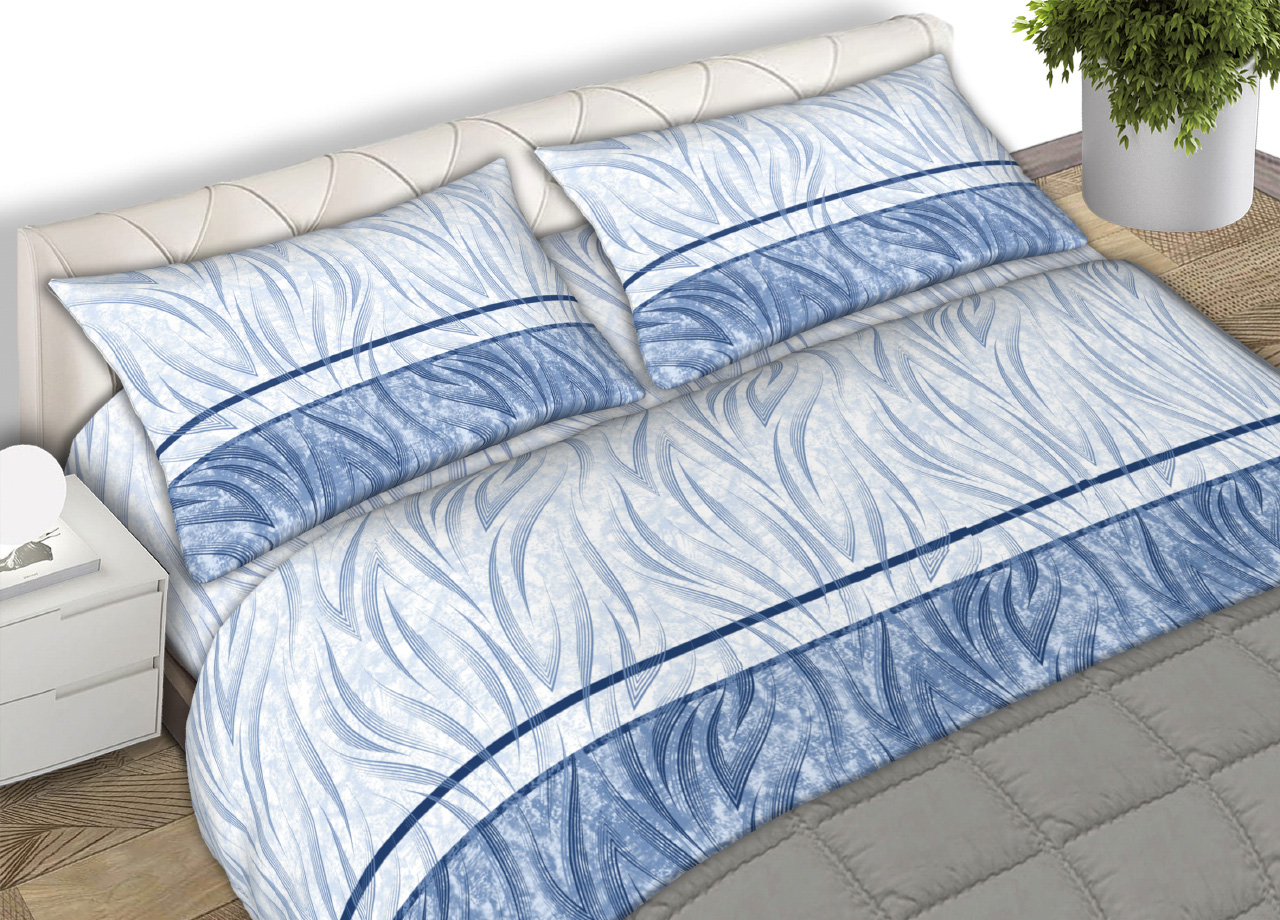 foto del prodotto completo lenzuola letto 100 cotone made italy disegno flames cn singolo blu