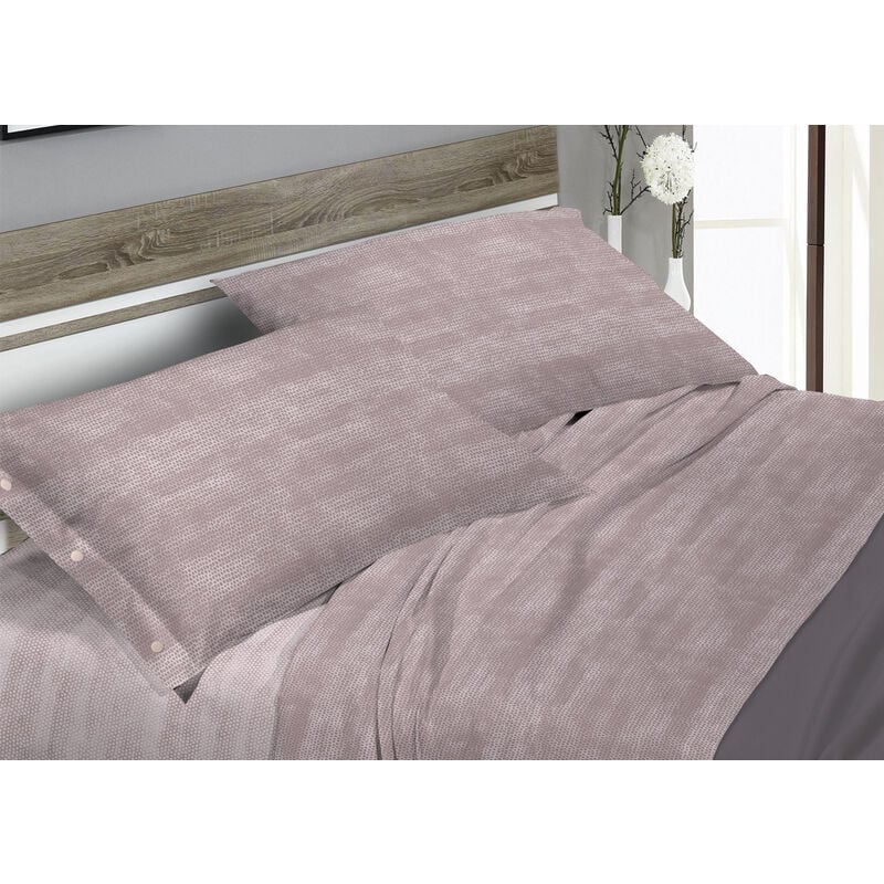 foto del prodotto completo lenzuola letto in 100 cotone fantasia bon bon, misurasingolocolorebeige