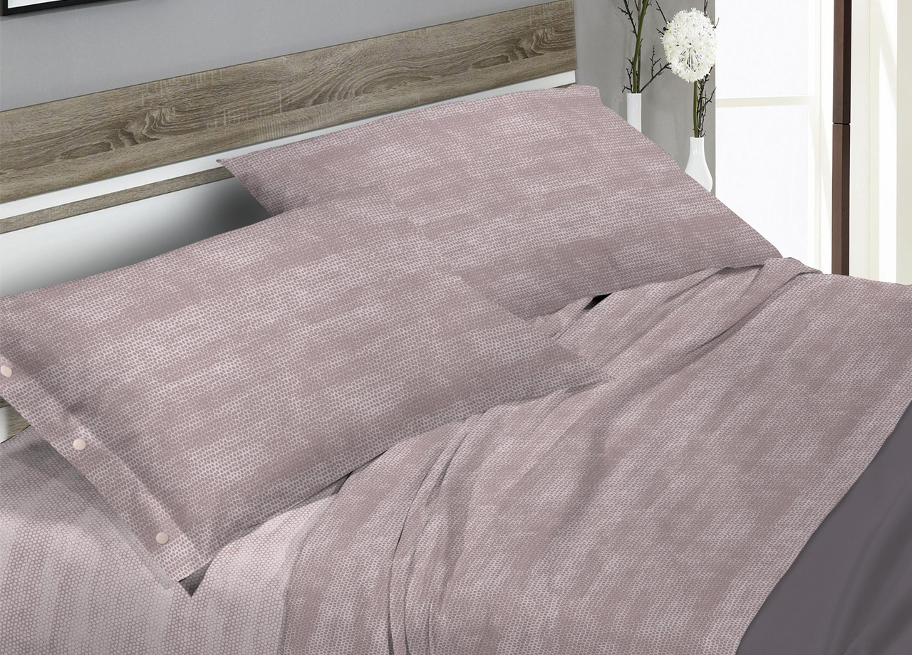 foto del prodotto completo lenzuola letto in 100 cotone fantasia bon bon singolo beige