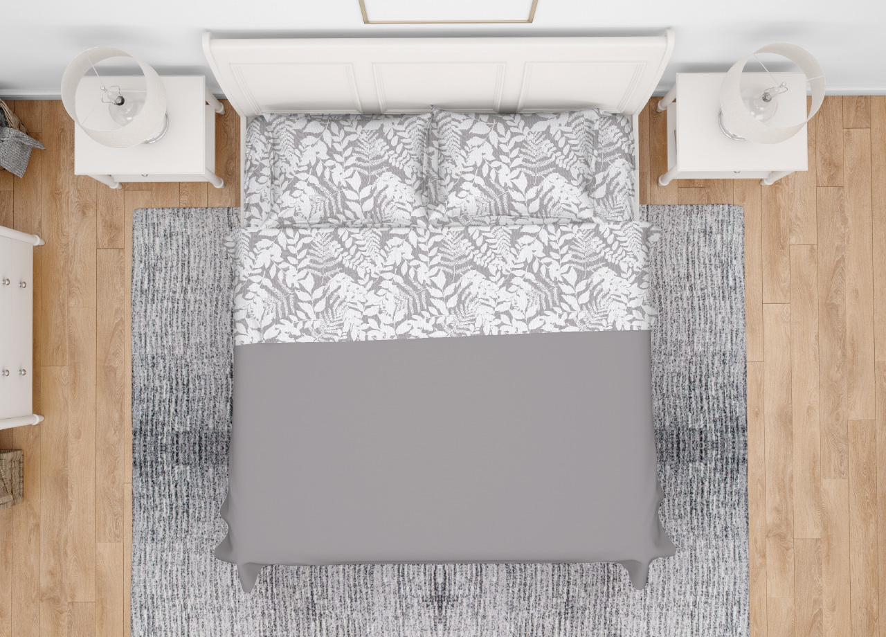 foto del prodotto completo lenzuola letto in 100 cotone made italy disegno natura matrimoniale beige