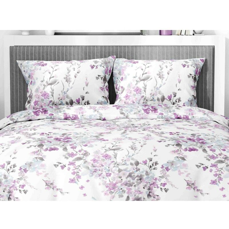 foto del prodotto completo lenzuolo invernale felpate in flanella anti-pilling fiore dipinto rosa in puro cotone due piazze