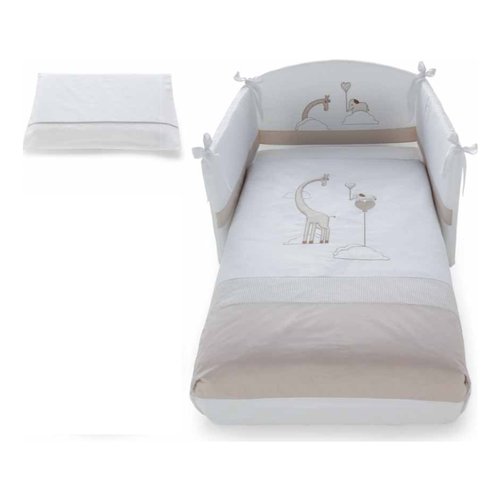foto del prodotto completo lettino pali 0687savana savana set 3 pezzi bianco e beige