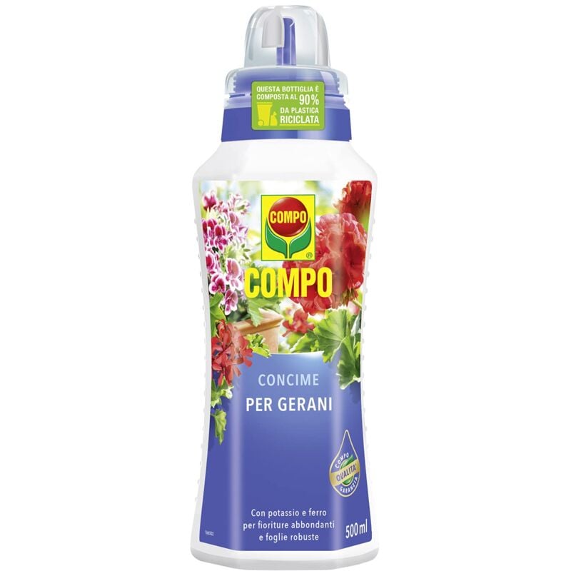 foto del prodotto compo concime per gerani, liquido, per fioriture magnifiche e foglie robuste, 500 ml