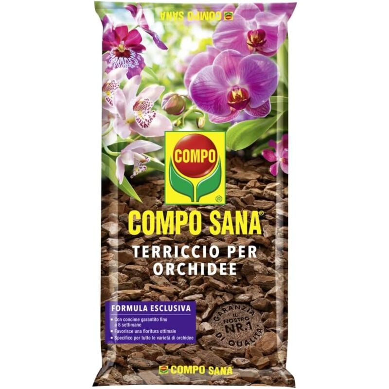 foto del prodotto compo sana terriccio per orchidee, per una fioritura ottimale, 5 l, trasparente