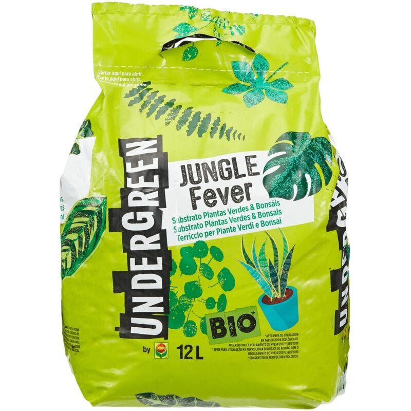 foto del prodotto compo undergreen jungle fever, terriccio per piante verdi e bonsai, consentito in agricoltura biologica, 12 l